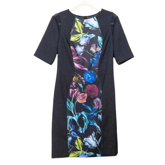 TED BAKER London Abade Panel Sheath Dress Midnight Bloom size 4 new w tag - Picture 2 of 7
